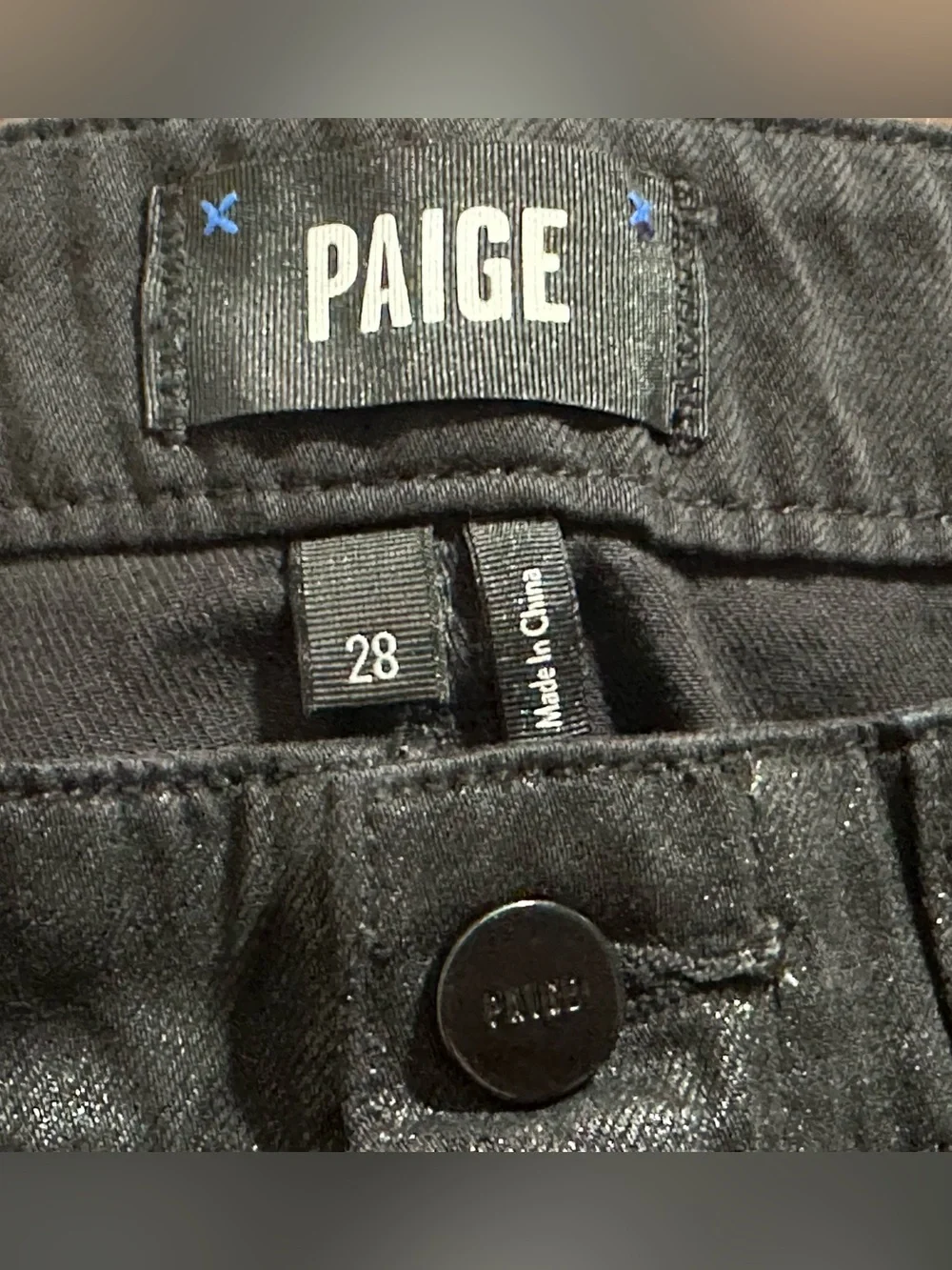 Paige coated utility skirt size 28 black